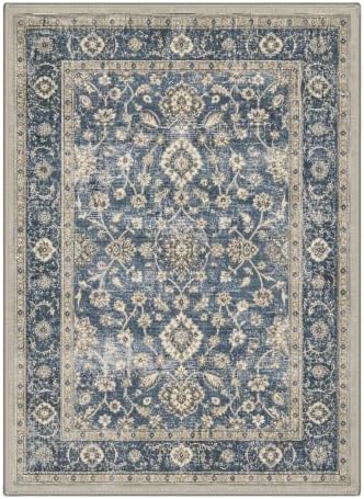 Bavni 8X10 Living Room Area Rug, Boho Vintage Washable Non Slip - Image 4