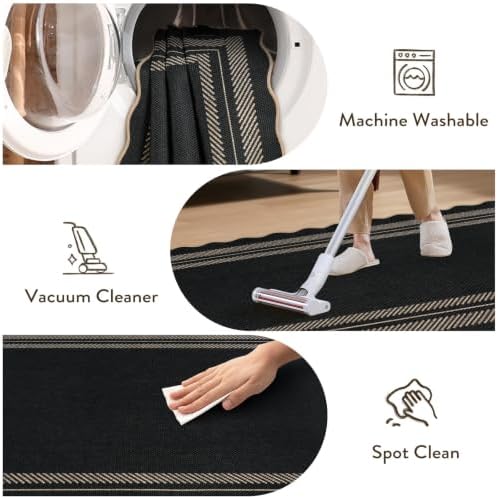 LIVEBOX Scalloped Easy Jute 2x3 Front Door Mat Black Kitchen Rug, Washable Small Indoor Outdoor Rug for Entryway, Tan Non Slip Farmhouse Area Rugs, Neutral Carpet Doormat for Porch Doorway Foyer - Image 7