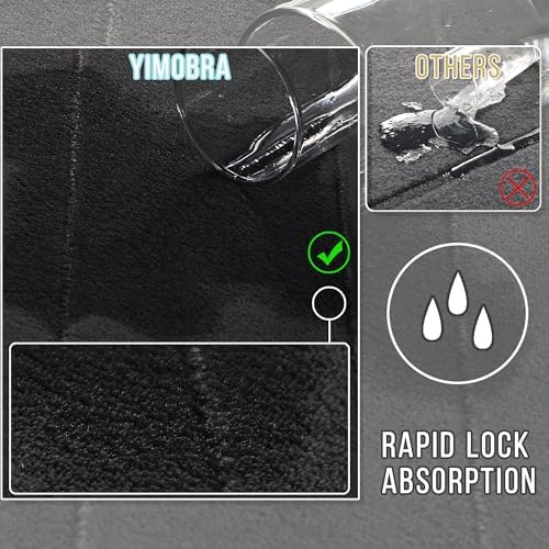 Yimobra Memory Foam Bathroom Mat Set, 24 x 17 & 24 x 20 in, Black - Image 4