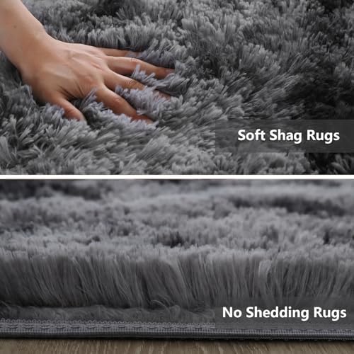 10X14 Large Area Rugs for Living Room Bedroom,Big Shag Rug for Bedroom Dorm,Soft Fluffy Indoor Carpet Plush Rugs for Living Room Home Decor(Mottling Black, 10X14 Feet) - Image 4