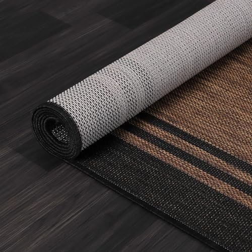 Luul Home Bordered Outdoor Rug 8x10 Washable Outside Carpet for Indoor Patio Porch Waterproof Easy Cleaning Non Shedding Area Rugs Nut Brown 8 x 10 - Image 6