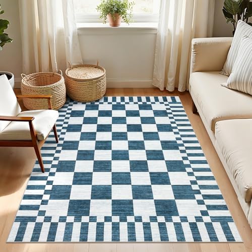 GarveeHome Checkered Rug 3x5 Area Rugs for Living Room Washable Nursey Rug by GarveeHome