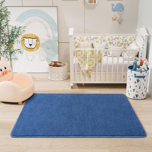 Amearea Modern Washable Runner Rugs, 2x4 Feet Blue Bedroom Runner Rug - Image 6