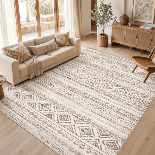 cotiled Boho 8x10 Area Rugs for Living Room: Large Moroccan Washable Rug by COTILED