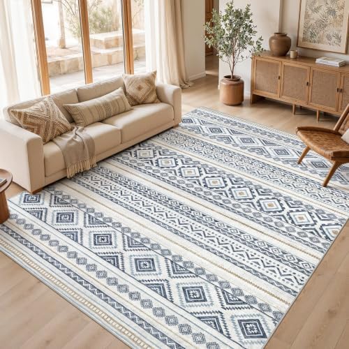 cotiled Boho 7x9 Area Rug for Living Room: Large Moroccan Washable Rug by COTILED