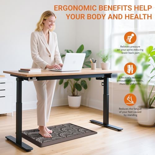Mattitude 4/5 Inch Kitchen Mat, 17.3x28in Heavy Duty Ergonomic Comfort Foam Standing Desk Mat, Waterproof Non-Slip Standing Mats and Rugs for Kitchen, Office, Chocolate - Image 6