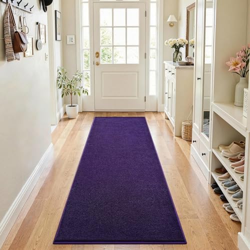 ISEAU 2x8 Soft Runner Rug for Hallway, Washable and Non-Slip, Purple - Image 2