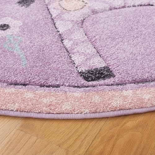 SAFAVIEH Carousel Kids Round Rug 4', Modern Purple CRK120V - Image 4