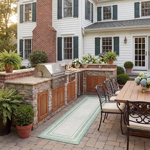 SAFAVIEH Washable Rug Outdoor Courtyard Collection - 2'3" x 6'7" Runner, Ivory & Green, Non-Shedding & Easy Cleaning, Ideal for Patio, Entryway, Mudroom, Hallway, Kitchen (CY8475-55712) by Unknown