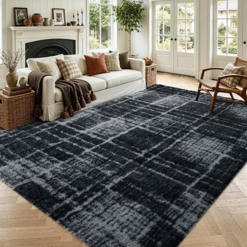 4x6 Grey Fluffy Soft Area Rug Non-Slip for Bedroom Living Room Playroom by ModernHomeDecor
