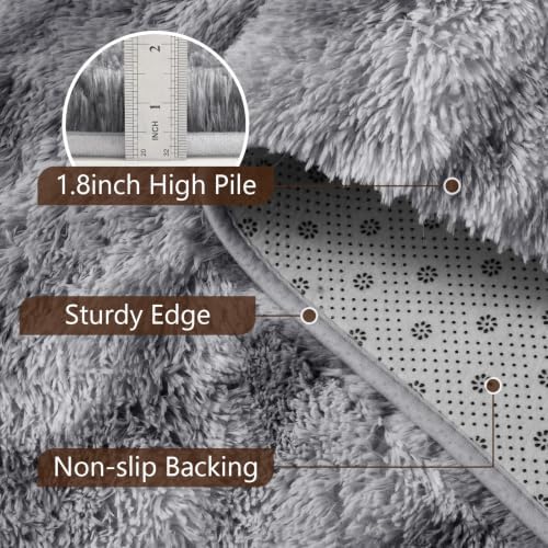 Noahas 6x9 Large Grey Fluffy Soft Area Rug Non-Slip for Living Room Bedroom - Image 6