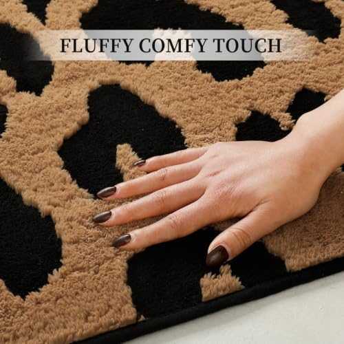 YIHOUSE Leopard Entryway Rugs 2x3: Washable Non Slip Cheetah Rug - Image 7