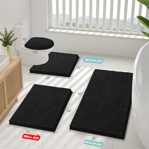 Smiry Toilet Rugs U-Shaped 24x20, Extra Soft Absorbent Contoured Bath Mat - Image 2