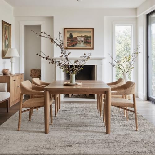 4x6 Beige Washable Area Rug for Living Room, Vintage Print Carpet - Image 6