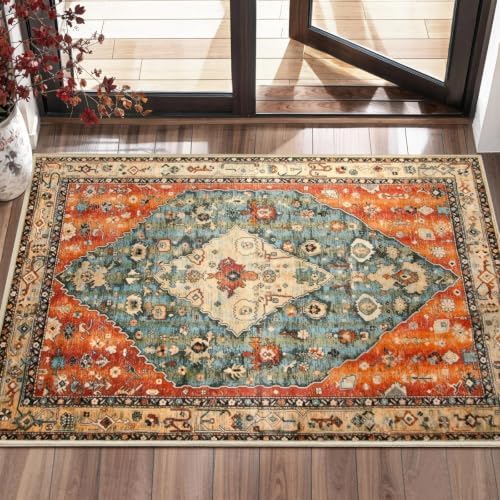 SERISSA 2x3 Washable Non Slip Boho Small Area Rug for Entryway by SERISSAHomeDecorCollection