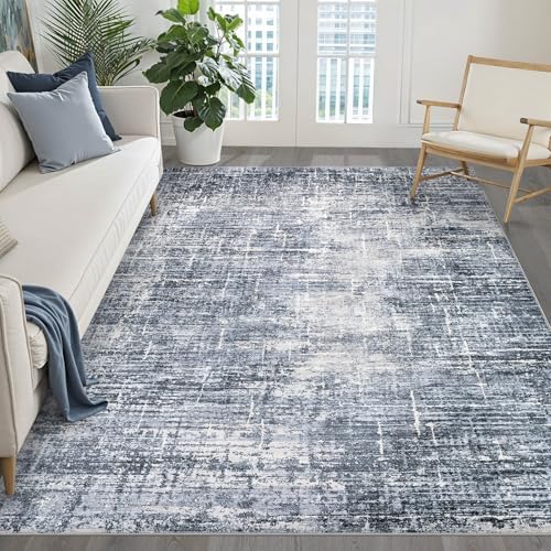LOONGRUG 6x9 Area Rug Washable Neutral Moder Living Roomn Rug Navy Blue by LOONGRUG