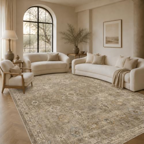 9x12 Area Rugs Washable Large Vintage Rug for Living Room Bedroom - Image 2
