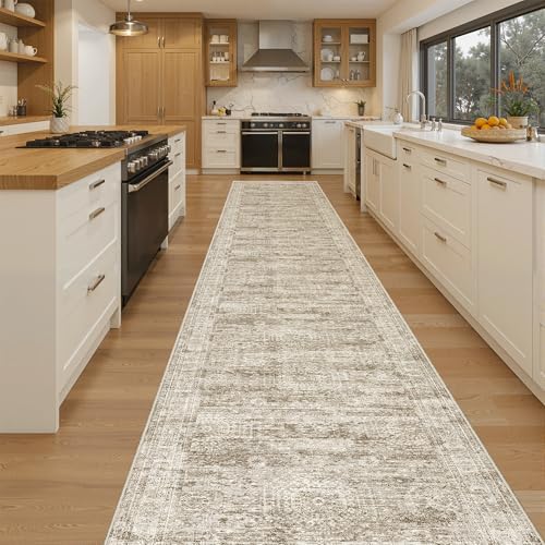 Soalmost Hallway Runner Rug 2'6" x 16' Washable Long Kitchen Rugs Brown - Image 4