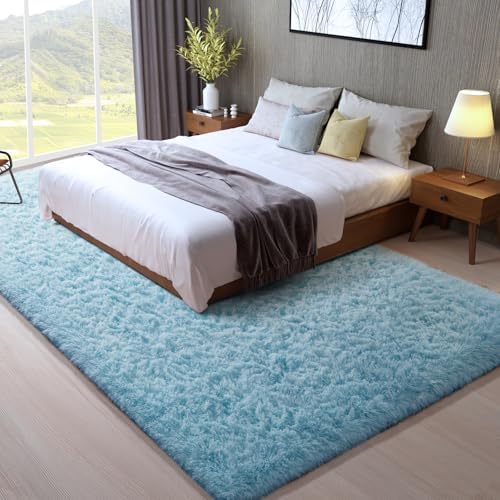 Ophanie Area Rugs for Bedroom Living Room,Light Blue,Rectangular,8'x10' - Image 3
