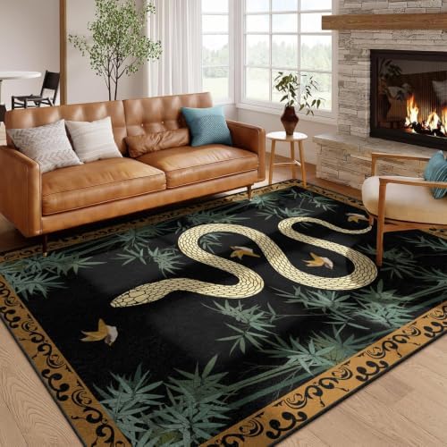 Bohemian Snake Area Rug 5x7 Dark Gothic Non Slip Carpet by Unknown