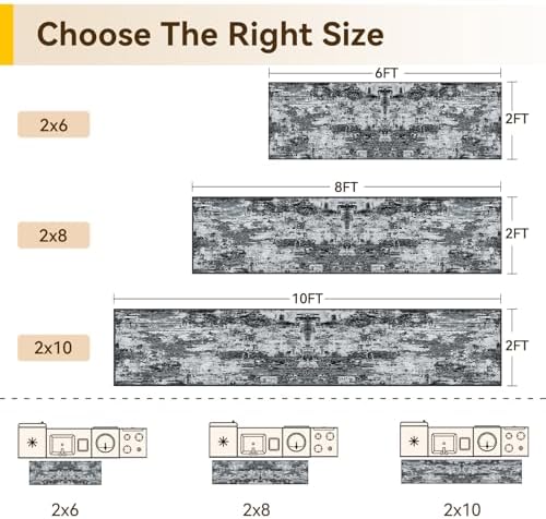 RELEANY Washable Runner 2'x6' Abstract Area Rug for Hallway Black White - Image 2