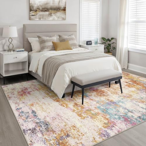 LOONGRUG 8x10 Area Rugs Washable Neutral Modern Living Room Rug Multi Gold - Image 4