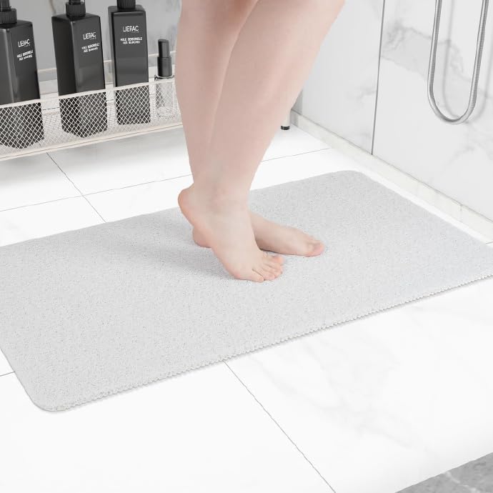 Hargiis Non-Slip Bathtub Mat, Anti Slip Shower Mat, Fast Drying Bathtub Mats, Foot Scrubber Mat, Anti Slip Mat for Tub, Floor, Bathroom, Kitchen, Home, Hotel (White 36"×24") by Hargiis