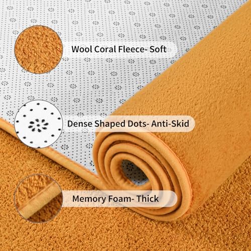 FlyDOIT Area Rugs for Bedroom Living Room, 5x8 Orange Super Soft Comfy Thickened Memory-Foam Indoor Carpets, Modern Aesthetic Minimalist Carpet for Boys Girls Adults Apartment Nursery Home Décor - Image 5
