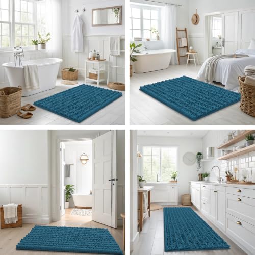 Smiry Bathroom Rugs 40X32, Extra Soft Rubber Backing Chenille Bath Mats - Image 7