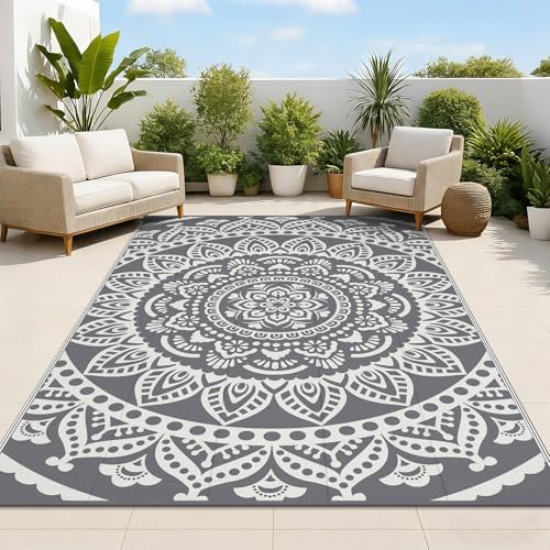Bsmathom Waterproof Outdoor Rug 5'x8' Grey by Bsmathom