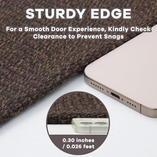 EARTHALL Washable Runner Rug, Non Slip Entry Runner, 3x7 Ft, Brown/Coffee - Image 2