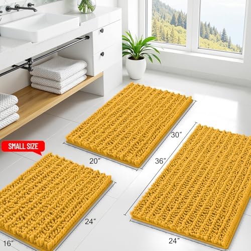 Smiry Bathroom Rugs 44X24, Extra Soft Rubber Backing Chenille Bath Mats - Image 2