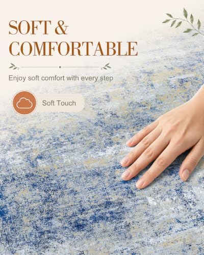 OLANLY 5x8 Washable Area Rug, Soft Non Slip Carpet for Bedroom Living Room - Image 5