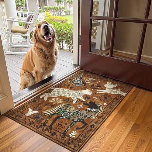 jinchan 2x3 Cute Area Rug Kids Washable Fun Rug Earthy Brown Starlit Boho - Image 3