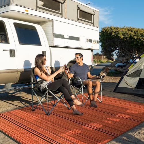 GENIMO Fall Decor Outdoor Rug, Plastic Rugs for Patio, 6'x9' Carbon Orange - Image 5