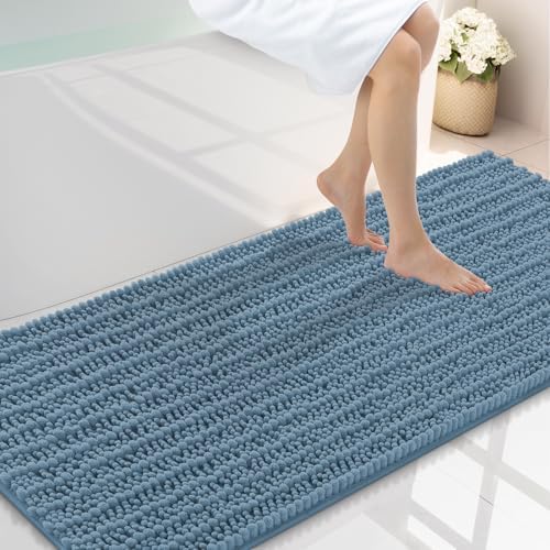 Smiry Bathroom Rugs 59X20, Extra Soft Rubber Backing Chenille Bath Mats by Smiry