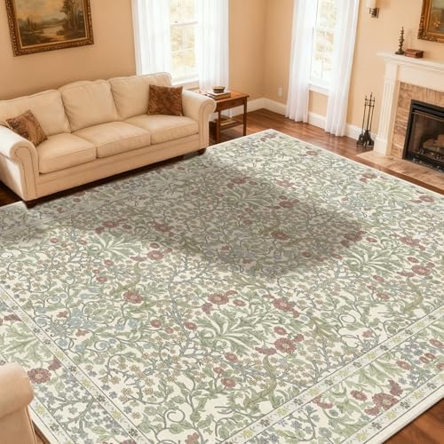 10x14 Area Rug for Living Room Washable Carpet (Light Green) by Unknown