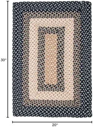 Super Area Rugs 20x30 Farmhouse Braided Rug - Natural Soft Cotton Carpet for Bathroom, Kitchen, Doorway - Primitive Country Woven Rug - Blue/Cream/Ivory - Image 2