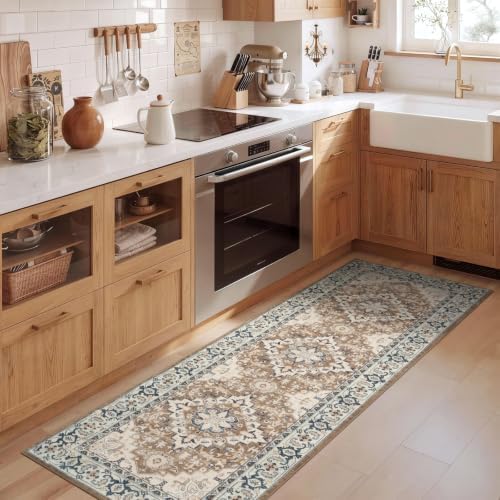 Lofus 2x6 Hallway Kitchen Washable Runner Rug, Boho Entry Long Carpet Brown - Image 3