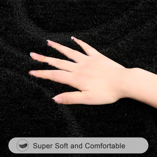HEBE Bathroom Rugs Sets 5 Piece, Non Slip Washable Absorbent Bath Mat Set - Image 3