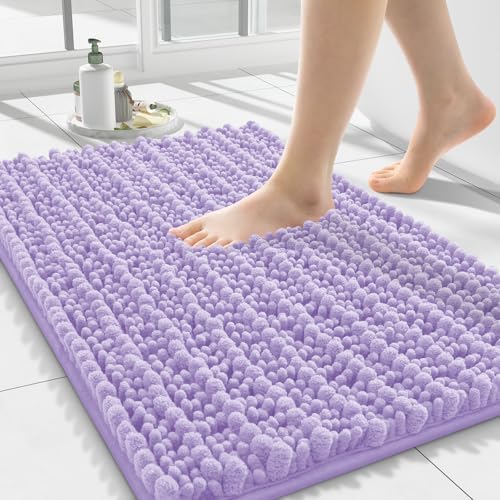 Smiry Bathroom Rugs 24X16, Extra Soft Rubber Backing Chenille Bath Mats by Smiry