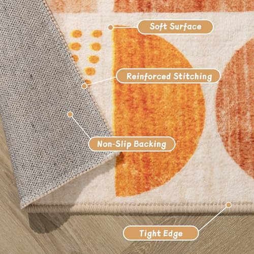 MUJOO Area Rug 6x9,Washable Rugs Non Slip Modern Abstract Boho Large - Image 6