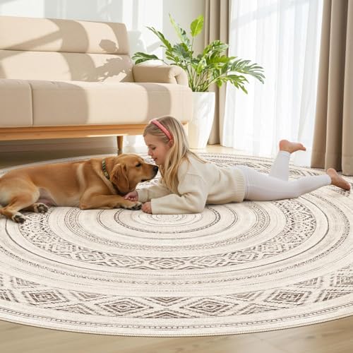cotiled 8x8 Round Rug 8ft Circle Living Room Boho Area Rugs - Image 7