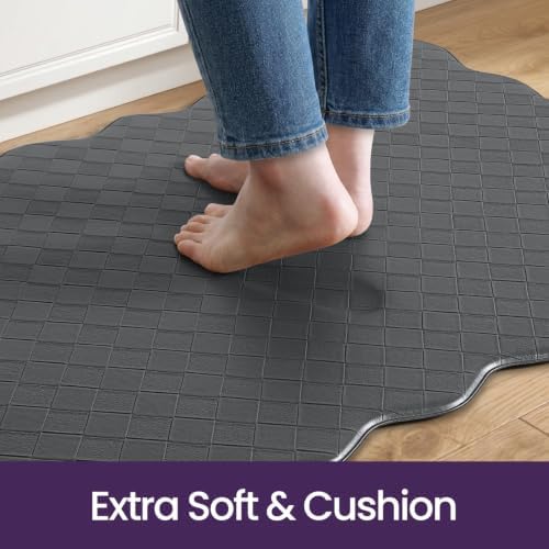DEXI Kitchen Floor Mats Cushioned Anti Fatigue, 23x71 Runner Rugs Grey - Image 6