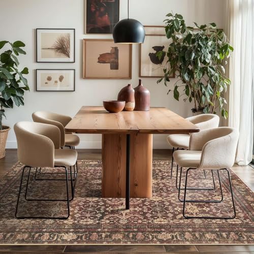 Rugxara Red Area Rugs 5x7 Washable Oriental Rug for Living Room Bedroom - Image 4