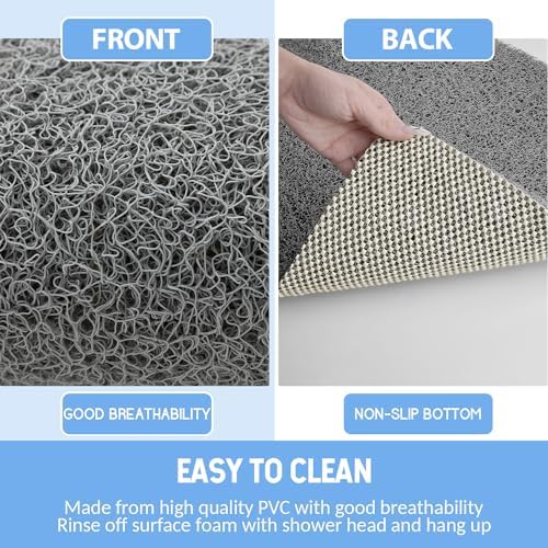 Hargiis Non Slip Shower Mat, Anti Slip Bath Mat, Quick Drying Bath Tub Mats, Foot Scrubber Mat, Anti Slip Mat for Tub, Floor, Bathroom, Home, Kitchen, Hotel (Grey 24”x24”) - Image 4