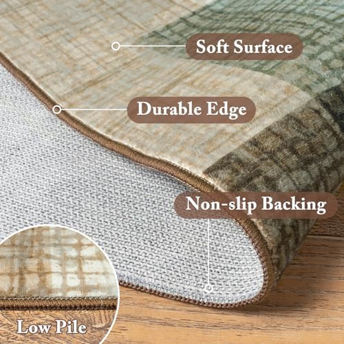 Washable 4x6 Entryway Rug, Area Rugs for Bedroom Kitchen, Green - Image 5