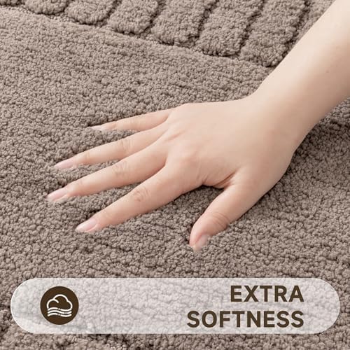 Pauwer Bathroom Rugs Set 5 Piece, Microfiber Bath Mat Set, Coffee - Image 3