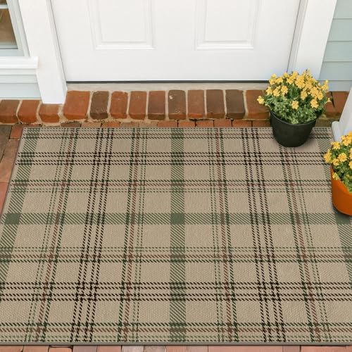JTJ Easy Jute 3x4 Entryway Rug, Sage Green Plaid - Image 3