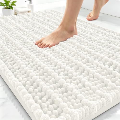 Smiry Bathroom Rugs 30X20, Extra Soft Rubber Backing Chenille Bath Mats by Smiry